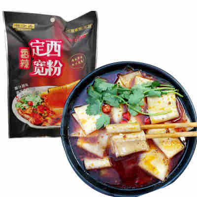 甘肃特产定西宽粉流汁土豆宽粉速食麻辣烫宽粉带料包纯马铃薯粉