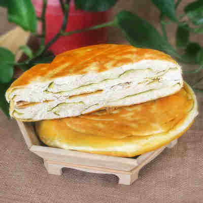 甘肃特产油锅盔西北美食大饼子传统手工油馍烧饼咸香味3个包邮